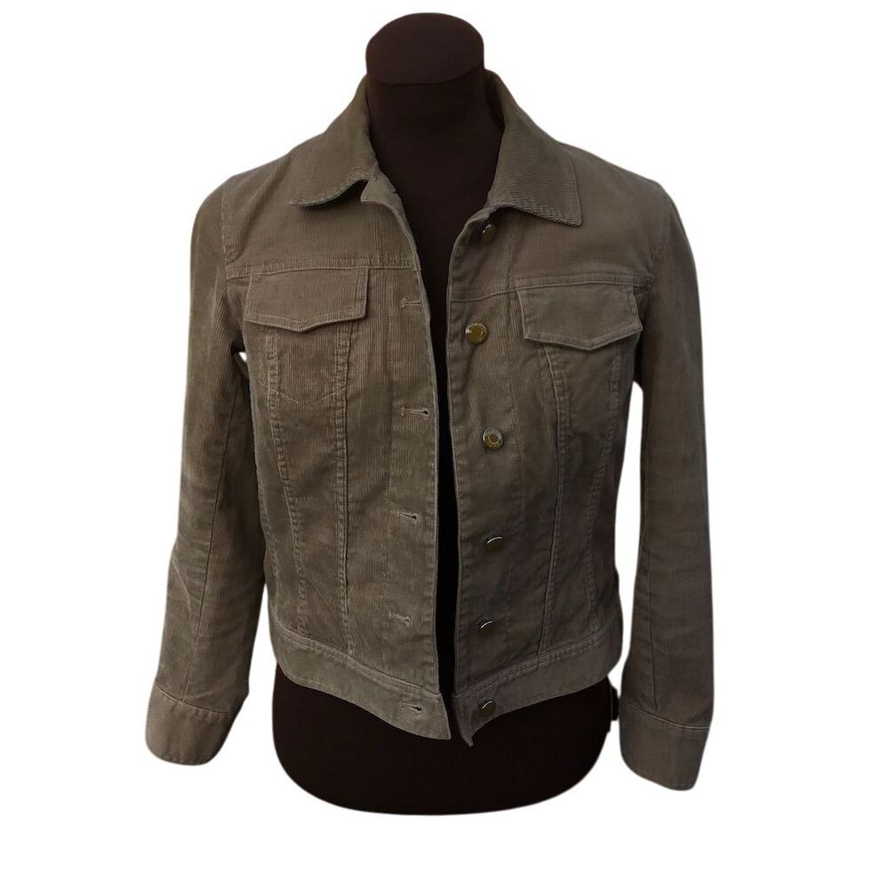 Talbots Petites Women's Brown Corduroy Jacket Size‎ 2P Casual Button-Up